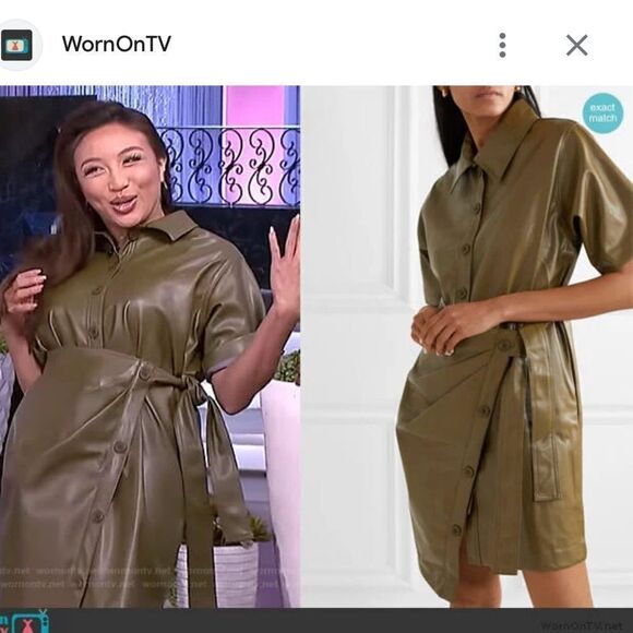 NWT The Frankie Shop Zoeyy Faux Leather Wrap Green XS - Picture 15 of 15